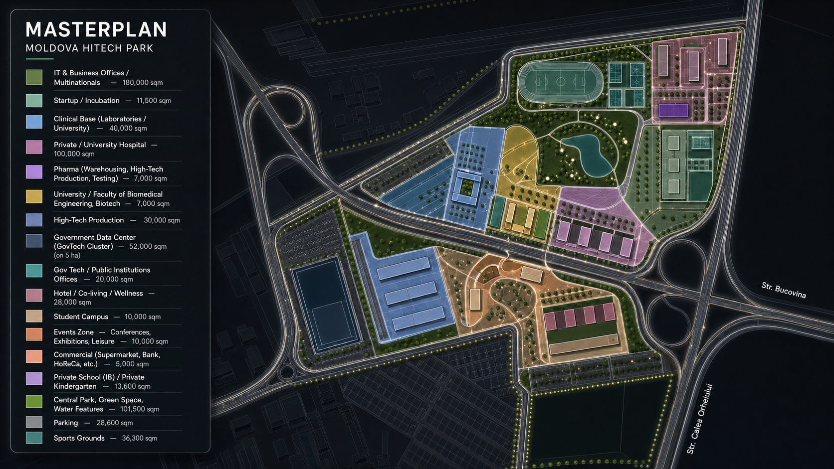 Moldova HiTech Park campus masterplan